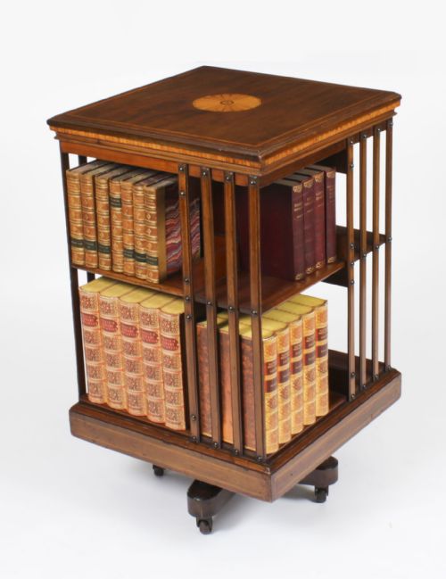 fig 1. Antique Edwardian Revolving Bookcase Maple & Co c.1900