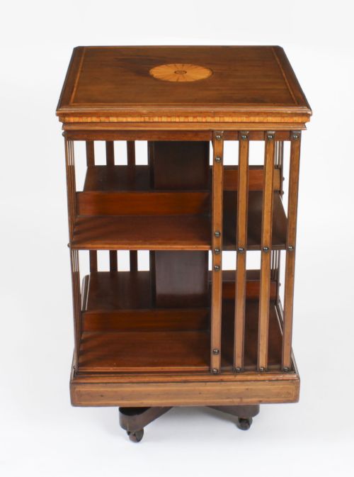 fig 2. Antique Edwardian Revolving Bookcase Maple & Co c.1900