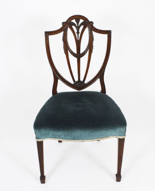 fig 2. Antique Set 8 Hepplewhite Mahogany Dining Chairs 19th Century