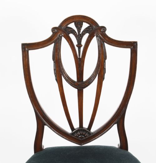 fig 4. Antique Set 8 Hepplewhite Mahogany Dining Chairs 19th Century