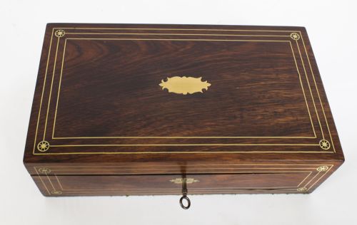 ANTIQUE REGENCY CAMPAIGN WRITING SLOPE BRASS MOUNTS CIRCA 1820 19TH C - ADDITIONAL PHOTO 2