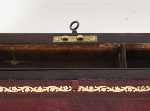 ANTIQUE REGENCY CAMPAIGN WRITING SLOPE BRASS MOUNTS CIRCA 1820 19TH C - ADDITIONAL PHOTO 5