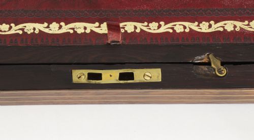 ANTIQUE REGENCY CAMPAIGN WRITING SLOPE BRASS MOUNTS CIRCA 1820 19TH C - ADDITIONAL PHOTO 8