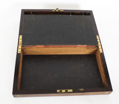 ANTIQUE REGENCY CAMPAIGN WRITING SLOPE BRASS MOUNTS CIRCA 1820 19TH C - ADDITIONAL PHOTO 9