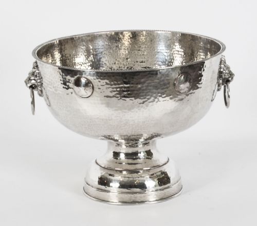 Antique Victorian Silver Plate on Copper Punch Bowl / Wine Cooler 19th C
