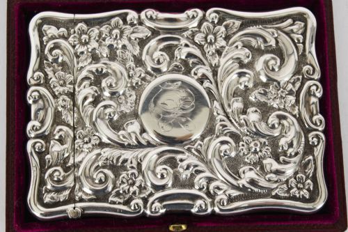 fig 5. Antique English Sterling Silver Card Case Mappin & Webb 1904