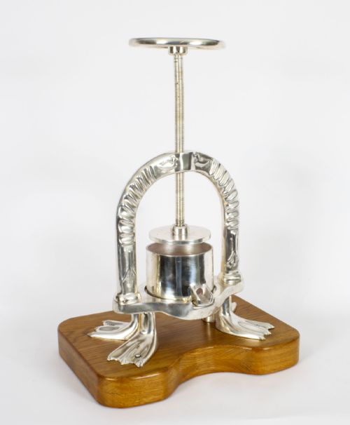 Antique Rare French Silver Plated Duck Press 19th Century