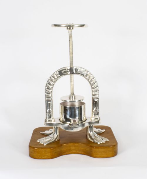 fig 1. Antique Rare French Silver plated Duck Press 19th Century