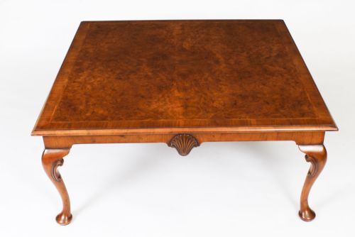 fig 1. Antique Burr Walnut Queen Anne Revival Coffee Table c.1920