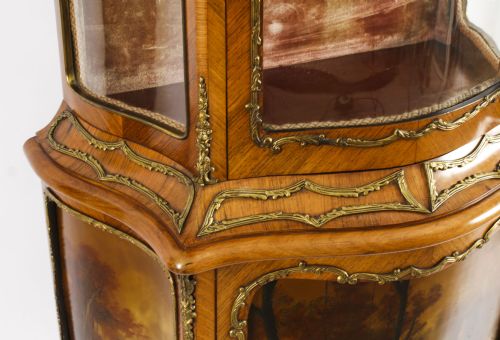 ANTIQUE FRENCH VERNIS MARTIN VITRINE DISPLAY CABINET 19TH C - ADDITIONAL PHOTO 5