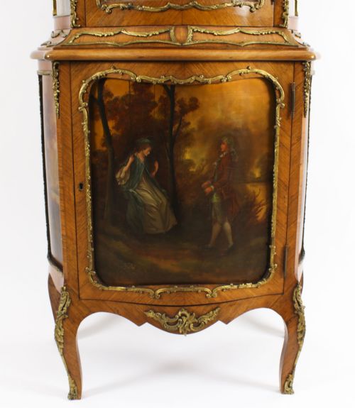 ANTIQUE FRENCH VERNIS MARTIN VITRINE DISPLAY CABINET 19TH C - ADDITIONAL PHOTO 7