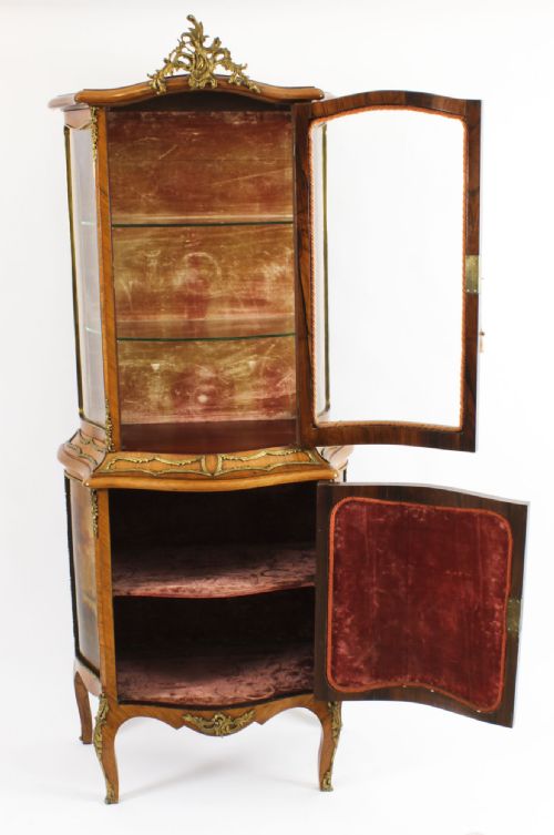 ANTIQUE FRENCH VERNIS MARTIN VITRINE DISPLAY CABINET 19TH C - ADDITIONAL PHOTO 15