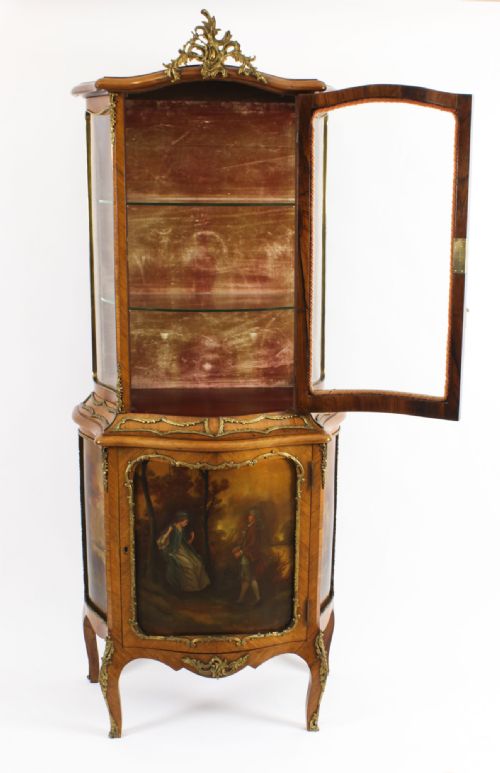 ANTIQUE FRENCH VERNIS MARTIN VITRINE DISPLAY CABINET 19TH C - ADDITIONAL PHOTO 16