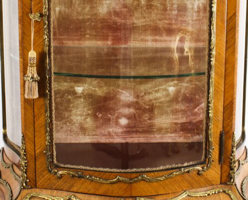 ANTIQUE FRENCH VERNIS MARTIN VITRINE DISPLAY CABINET 19TH C - ADDITIONAL PHOTO 17