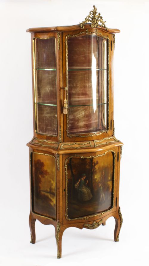 ANTIQUE FRENCH VERNIS MARTIN VITRINE DISPLAY CABINET 19TH C - ADDITIONAL PHOTO 23