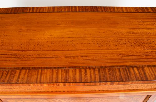 fig 3. Antique Victorian Satinwood Breakfront Display Cabinet 19th C