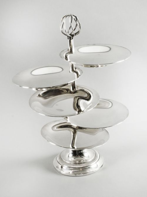 fig 1. Antique Silver Plated Hors d'oeuvres Stand by Christofle 19th C