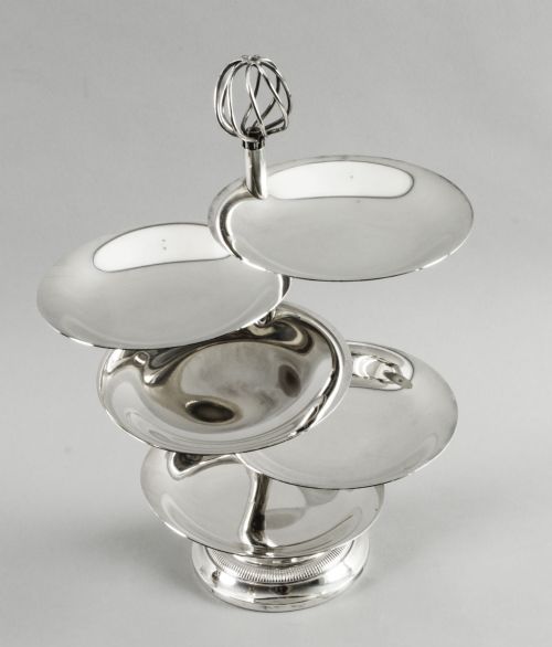 fig 2. Antique Silver Plated Hors d'oeuvres Stand by Christofle 19th C