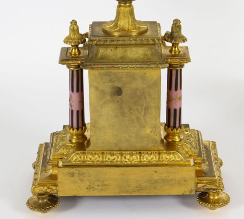 fig 7. Antique Pair French Sevres Porcelain and Ormolu Urns on Stands 19th C