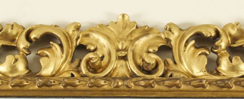 fig 2. Antique Italian Giltwood Florentine Overmantle Mirror 19th Century - 95x 80cm