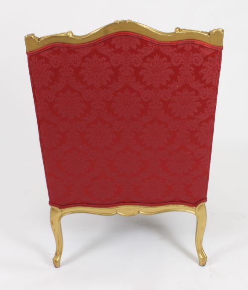 ANTIQUE LOUIS XV REVIVAL GILTWOOD SHAPED BERGERE ARMCHAIR 19TH C - ADDITIONAL PHOTO 15