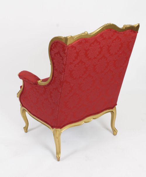 ANTIQUE LOUIS XV REVIVAL GILTWOOD SHAPED BERGERE ARMCHAIR 19TH C - ADDITIONAL PHOTO 16