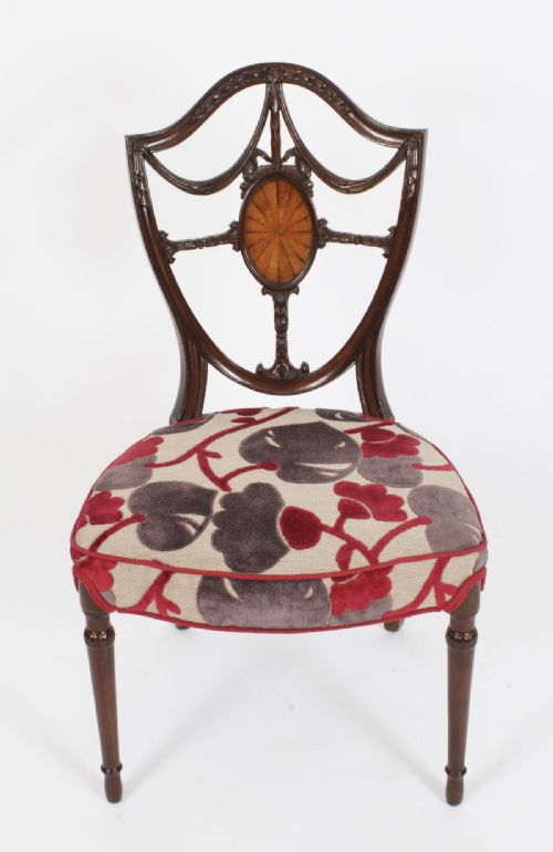 fig 3. Antique Set 12 Hepplewhite Mahogany Dining Chairs 19th Century