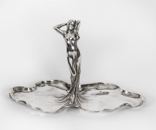 fig 1. Antique WMF Silver Plated Sweets / Visiting Card / Key/ Tray Circa 1900