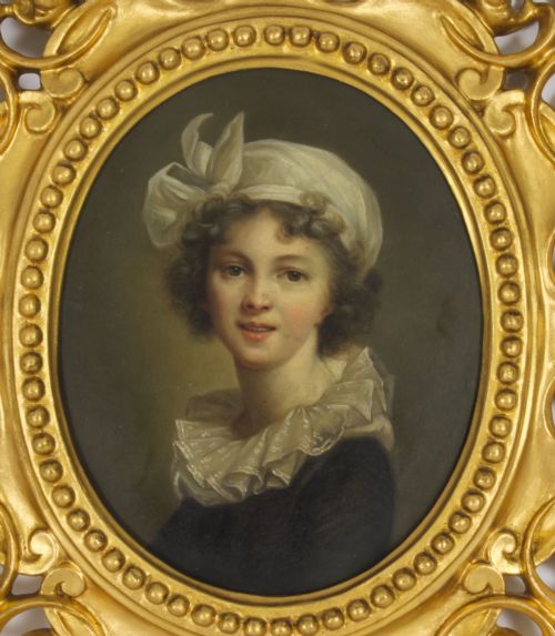 fig 1. Antique Oil Painting of a Child in Florentine Gilded Frame 19th C
