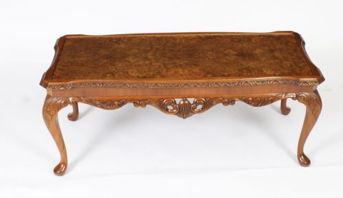 fig 2. Antique Queen Anne Revival Burr Walnut Coffee Table c.1920