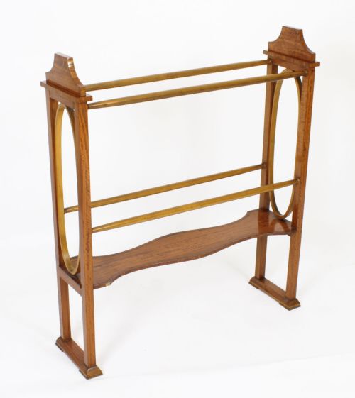 Antique Victorian Satinwood Towel Rail C.1880 19th Century