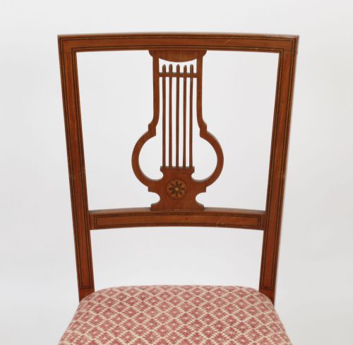 fig 2. Antique Victorian Satinwood Lyre Back Desk Chair c.1880 19th Century