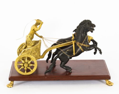 fig 1. Antique Grand Tour Bronze Sculpture of Greek Charioteer 19th C