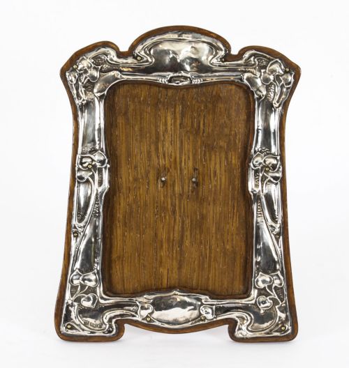 Antique Art Nouveau Sterling Silver Photo Frame Dated 1905 20x15cm