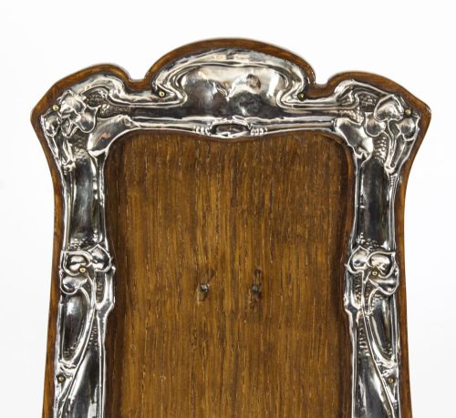 fig 1. Antique Art Nouveau Sterling Silver Photo Frame Dated 1905 20x15cm