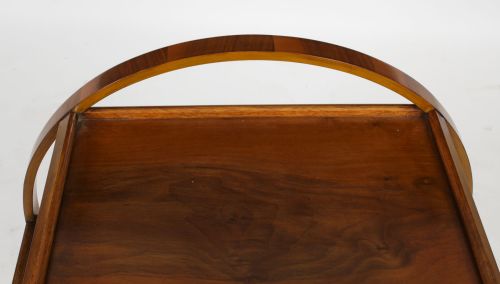 fig 2. Antique Art Deco Figured Walnut Serving Trolley c.1920 20th C
