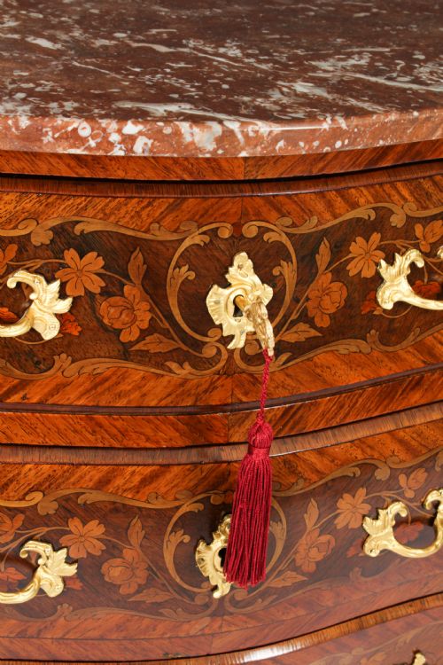 ANTIQUE FRENCH LOUIS REVIVAL KING WOOD WALNUT MARQUETRY COMMODE 19TH CENTURY - ADDITIONAL PHOTO 7