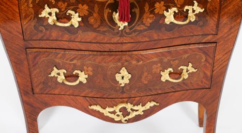 ANTIQUE FRENCH LOUIS REVIVAL KING WOOD WALNUT MARQUETRY COMMODE 19TH CENTURY - ADDITIONAL PHOTO 10