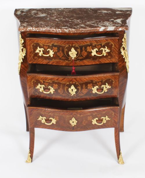 ANTIQUE FRENCH LOUIS REVIVAL KING WOOD WALNUT MARQUETRY COMMODE 19TH CENTURY - ADDITIONAL PHOTO 14