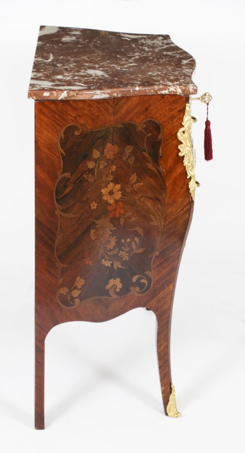 ANTIQUE FRENCH LOUIS REVIVAL KING WOOD WALNUT MARQUETRY COMMODE 19TH CENTURY - ADDITIONAL PHOTO 17