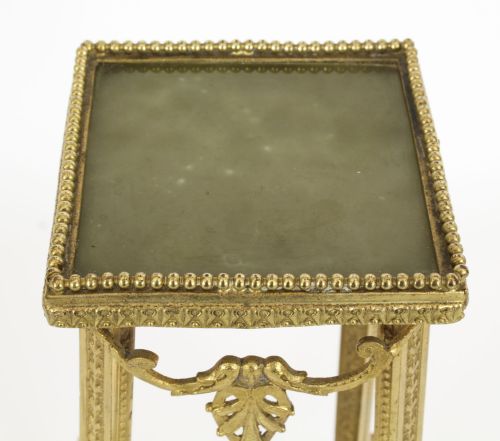 fig 3. Antique French Ormolu and Onyx Miniature Table Pedestal Stand 19th C