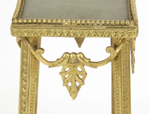 fig 4. Antique French Ormolu and Onyx Miniature Table Pedestal Stand 19th C