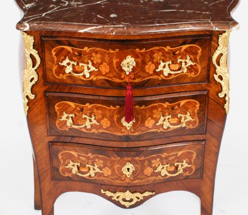 ANTIQUE FRENCH LOUIS REVIVAL GONALO ALVEST MARQUETRY COMMODE 19TH CENTURY - ADDITIONAL PHOTO 4