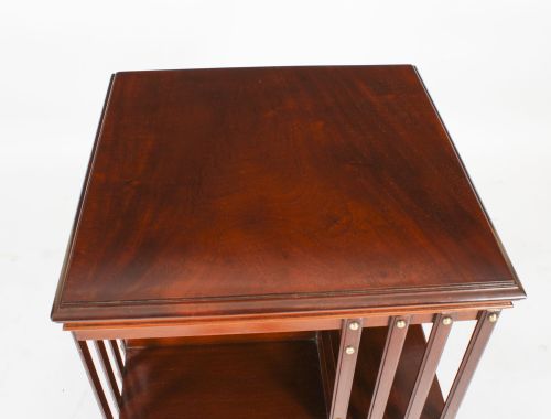 fig 3. Antique Revolving Bookcase Flame Mahogany Circa 1900