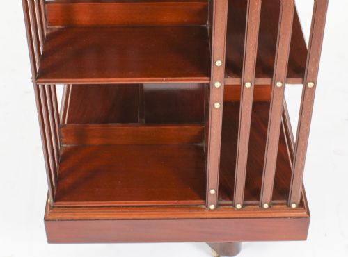 fig 5. Antique Revolving Bookcase Flame Mahogany Circa 1900