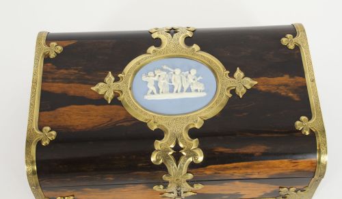 fig 2. Antique Victorian Coromandel Jasperware Jewellery Casket C1870 19th C