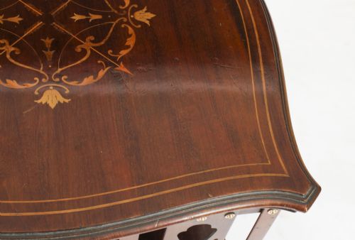 fig 4. Antique Victorian Marquetry Inlaid Revolving Bookcase 19th C