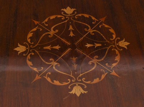 fig 6. Antique Victorian Marquetry Inlaid Revolving Bookcase 19th C
