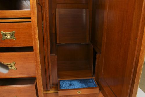 ANTIQUE SATINWOOD WARDROBE BY MAPLE CO C1880 19TH C - ADDITIONAL PHOTO 22