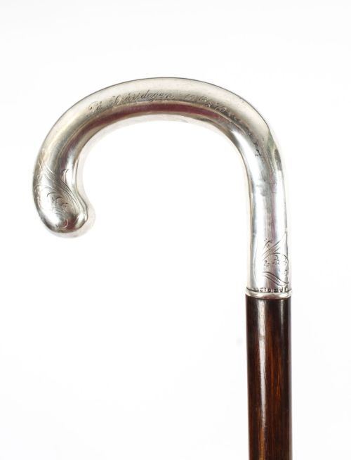 fig 2. Antique Swedish Silver Walking Cane Stick Circa 1920